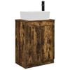 vidaXL Meuble de salle de bain avec &eacute;vier Ch&ecirc;ne fum&eacute; 54 x 35 x 83 cm