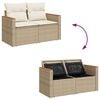 vidaXL Salon de jardin avec coussins 6 pcs beige r&eacute;sine tress&eacute;e