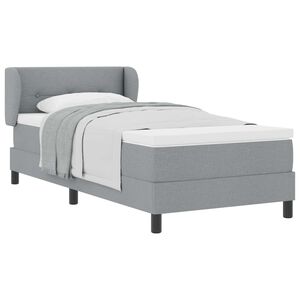 vidaXL Lit &agrave; ressorts avec matelas Gris clair 90 x 200 cm tissu