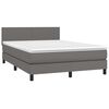 vidaXL Sommier &agrave; lattes de lit avec matelas Gris 140x190 cm Similicuir