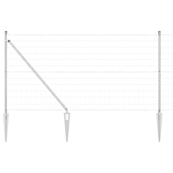 vidaXL Clôture avec poteau Argenté 1,2 x 10 m Acier