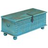 vidaXL Coffre de rangement Bois de manguier massif 100x40x41 cm Bleu
