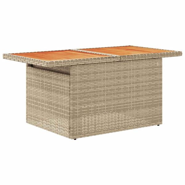 vidaXL Salon de jardin 6 pcs avec coussins beige r&eacute;sine tress&eacute;e acacia