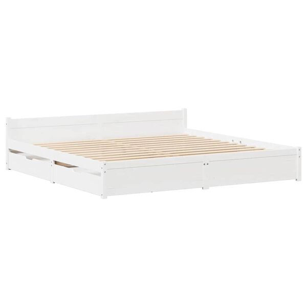 vidaXL Cadre de lit sans matelas blanc 150x200 cm bois de pin massif