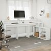vidaXL Bureau avec lumi&egrave;res LED blanc 200x104x91 cm bois d'ing&eacute;nierie