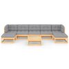 vidaXL Salon de jardin 8 pcs avec coussins Bois de pin massif