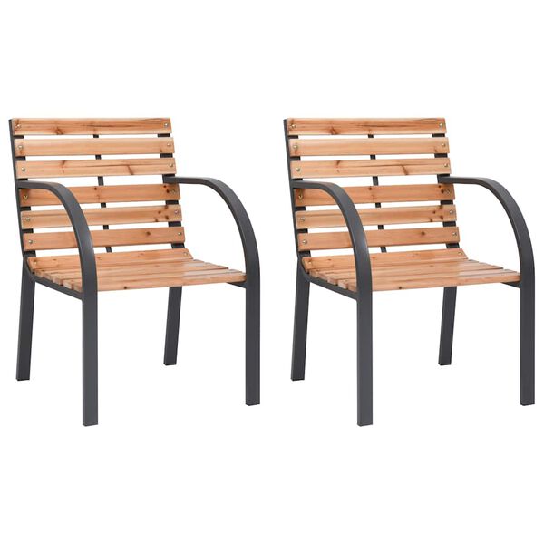 vidaXL Chaises de jardin lot de 2 Bois de sapin massif