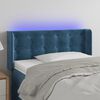vidaXL T&ecirc;te de lit &agrave; LED Bleu fonc&eacute; 93x16x78/88 cm Velours
