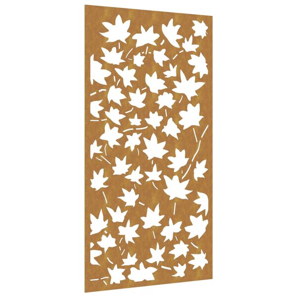 vidaXL Décoration murale jardin 105x55 cm acier corten design feuille