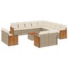 vidaXL Salon de jardin avec coussins 14 pcs beige r&eacute;sine tress&eacute;e