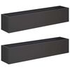 vidaXL Cache-pot de jardin 2 pc Noir 80 x 20 x 20 cm