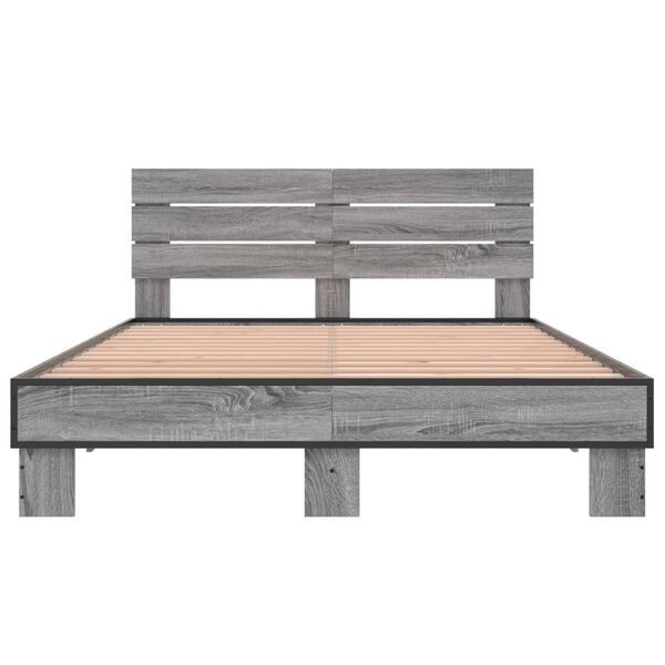 vidaXL Cadre de lit sans matelas sonoma gris 120x190 cm