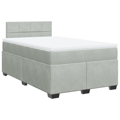 vidaXL Sommier à lattes de lit et matelas gris clair 120x190cm velours