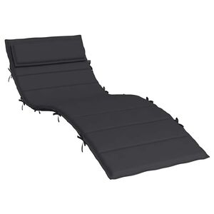 vidaXL Coussin de chaise longue noir 180x60x4 cm tissu oxford