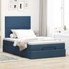 vidaXL Cadre de lit ottoman avec matelas bleu 120x190 cm tissu