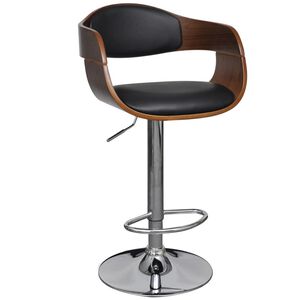 vidaXL Tabouret de bar bois courb&eacute; et similicuir