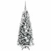 vidaXL Sapin de No&euml;l artificiel avec 150 LED avec support Blanc 120 cm