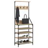 vidaXL Porte-vêtements et rangement des chaussures chêne sonoma