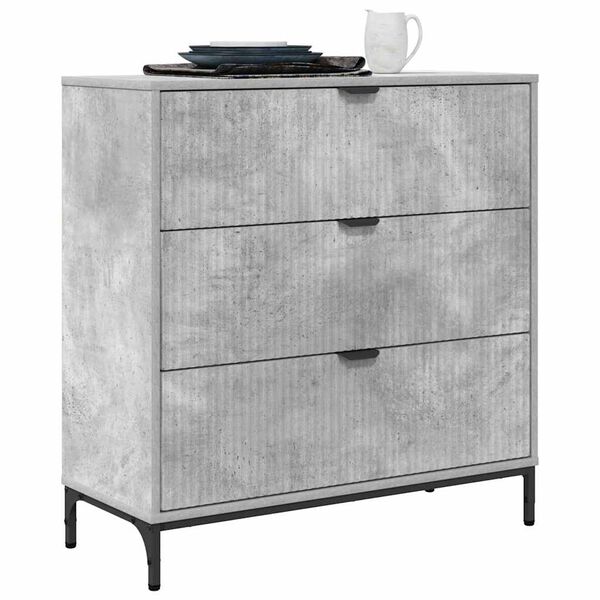vidaXL Buffet Gris b&eacute;ton 79,5 x 33 x 82 cm Bois d'ing&eacute;nierie