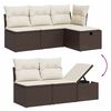 vidaXL Salon de jardin avec coussins 5 pcs marron r&eacute;sine tress&eacute;e