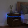 vidaXL Armoire de chevet avec lumi&egrave;res LED ch&ecirc;ne marron 40x39x48,5 cm