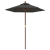 vidaXL Parasol de jardin avec m&acirc;t en bois anthracite 196x231 cm