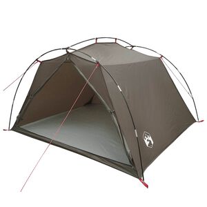 vidaXL Tente tunnel 4 personne Marron et gris