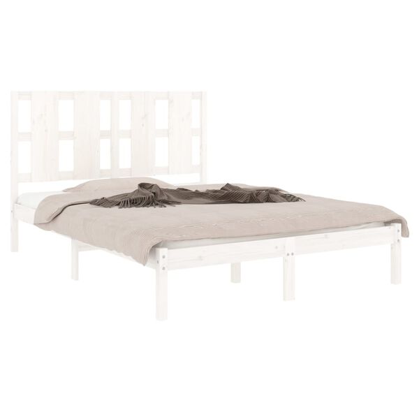 vidaXL Cadre de lit sans matelas blanc 120x190 cm bois massif