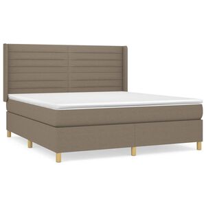 vidaXL Sommier &agrave; lattes de lit avec matelas Taupe 180x200 cm Tissu