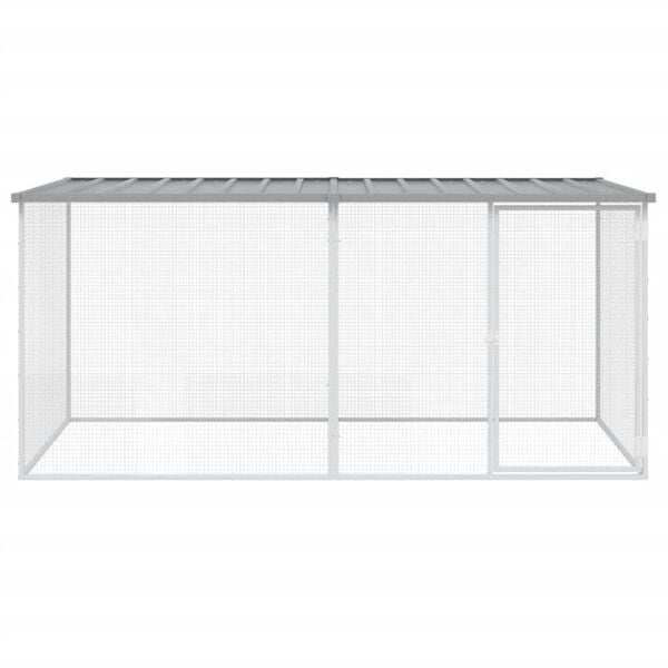 vidaXL Cage à poulets avec toit gris clair 203 x 98 x 90 cm en acier galvanisé