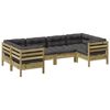 vidaXL Salon de jardin 6 pcs avec coussins bois de pin impr&eacute;gn&eacute;