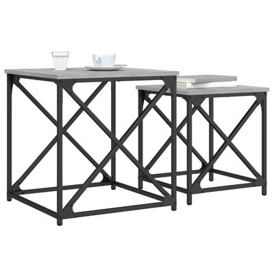 vidaXL Tables basses gigognes 2 pcs sonoma gris bois d'ingénierie