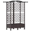 vidaXL Lit &Eacute;lev&eacute; avec Treillis et Toit Marron 124 x 40 x 129 cm PP