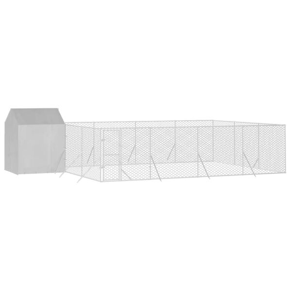 vidaXL Chenil d'extérieur pour chiens avec toit argenté 10x6x2,5 m