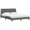 vidaXL Lit avec matelas gris fonc&eacute; 160x200 cm tissu