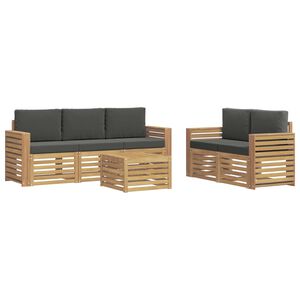 vidaXL Ensemble de canap&eacute;s d'ext&eacute;rieur 6 pc Blanc et anthracite