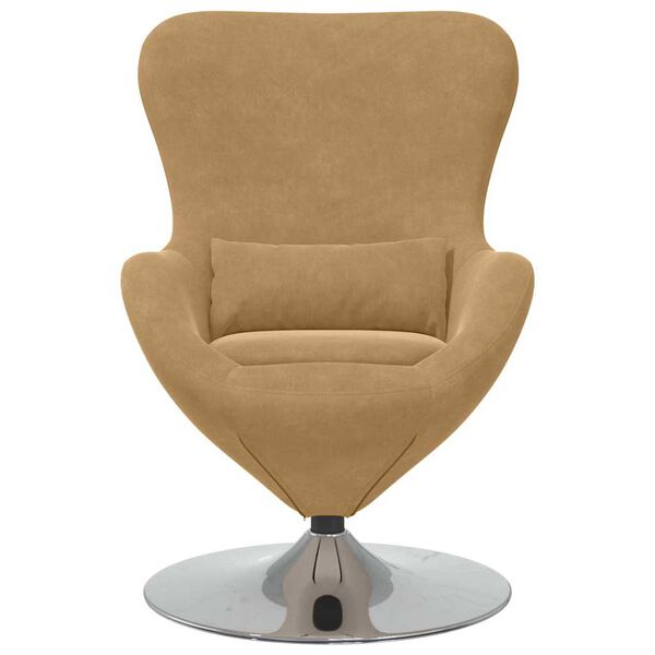 vidaXL Fauteuil &oelig;uf Marron 63 x 73 x 90 cm Velours