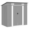 vidaXL Abri de jardin M&eacute;tal Gris