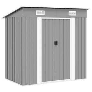 vidaXL Abri de jardin M&eacute;tal Gris