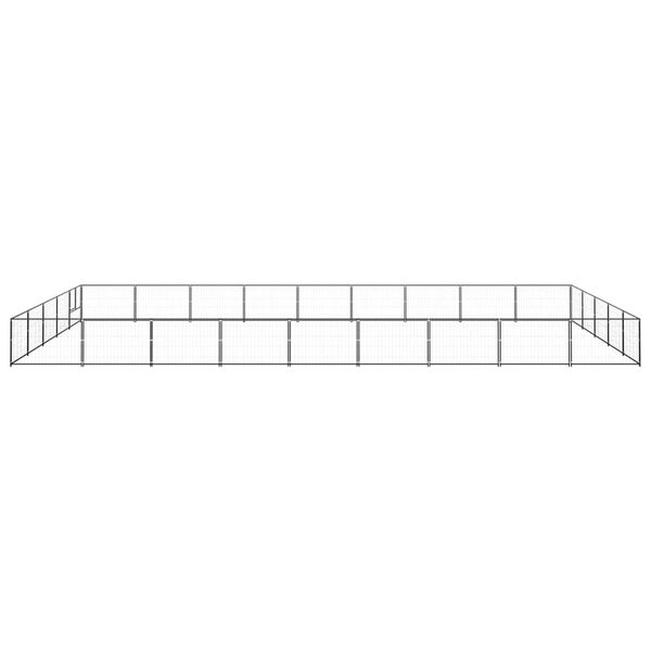 vidaXL Chenil Noir 45 m&sup2; Acier