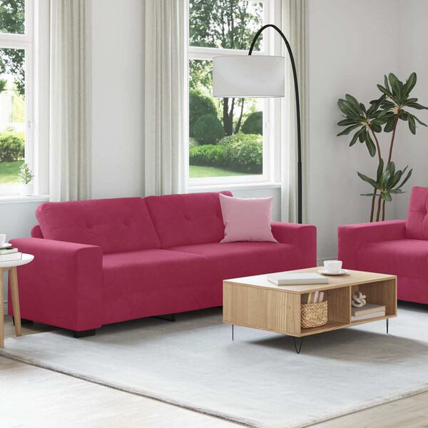 vidaXL | Ensemble de Canap&eacute;s | 2 pcs Rouge bordeaux 221 x 78 x 80 cm