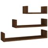 vidaXL &Eacute;tag&egrave;res murales d'affichage 3 pcs Ch&ecirc;ne marron Bois ing&eacute;nierie