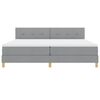vidaXL Lit &agrave; ressort LED avec matelas Gris clair 200 x 200 cm tissu