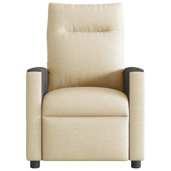 vidaXL Fauteuil de massage inclinable Cr&egrave;me Tissu