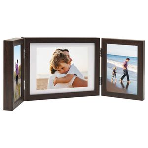 vidaXL Cadre photo d&eacute;pliable Marron fonc&eacute; 22x15 cm+2x(10x15 cm)