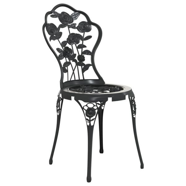 vidaXL Chaises de bistro lot de 2 Aluminium coulé Noir