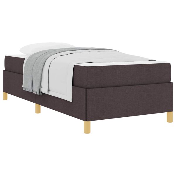 vidaXL Cadre de lit avec matelas Marron fonc&eacute; 90 x 190 cm tissu