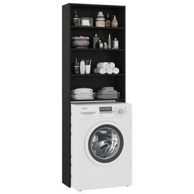 vidaXL Meuble pour machine à laver Noir 64x24x190 cm