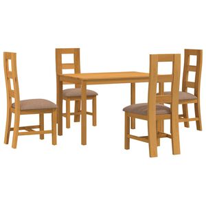 vidaXL Ensemble de salle &agrave; manger 5 pc Gris Bois de ch&ecirc;ne massif