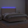 vidaXL Sommier &agrave; lattes de lit matelas LED Cappuccino 160x200 cm